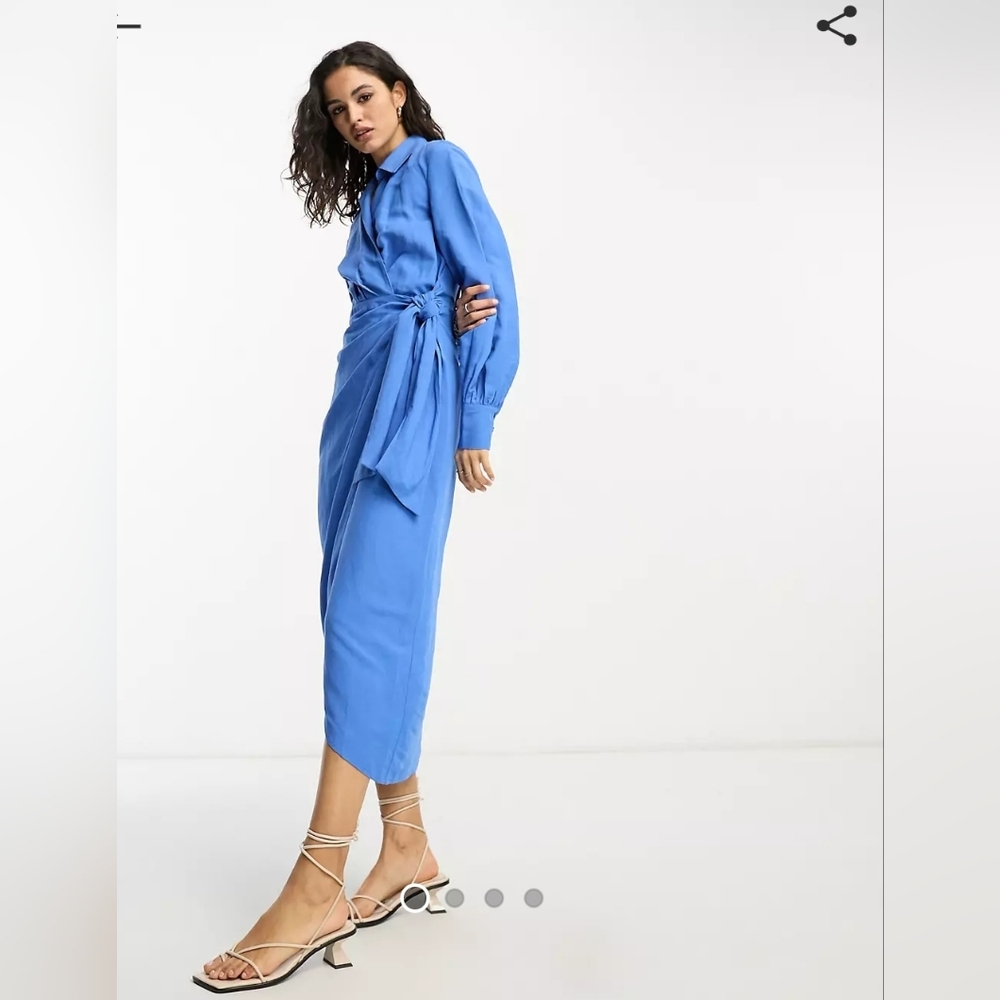 & Other Stories linen wrap midi dress